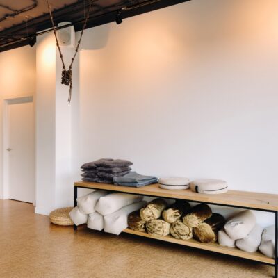The interior of the Fitness room. Gym for Yoga classes